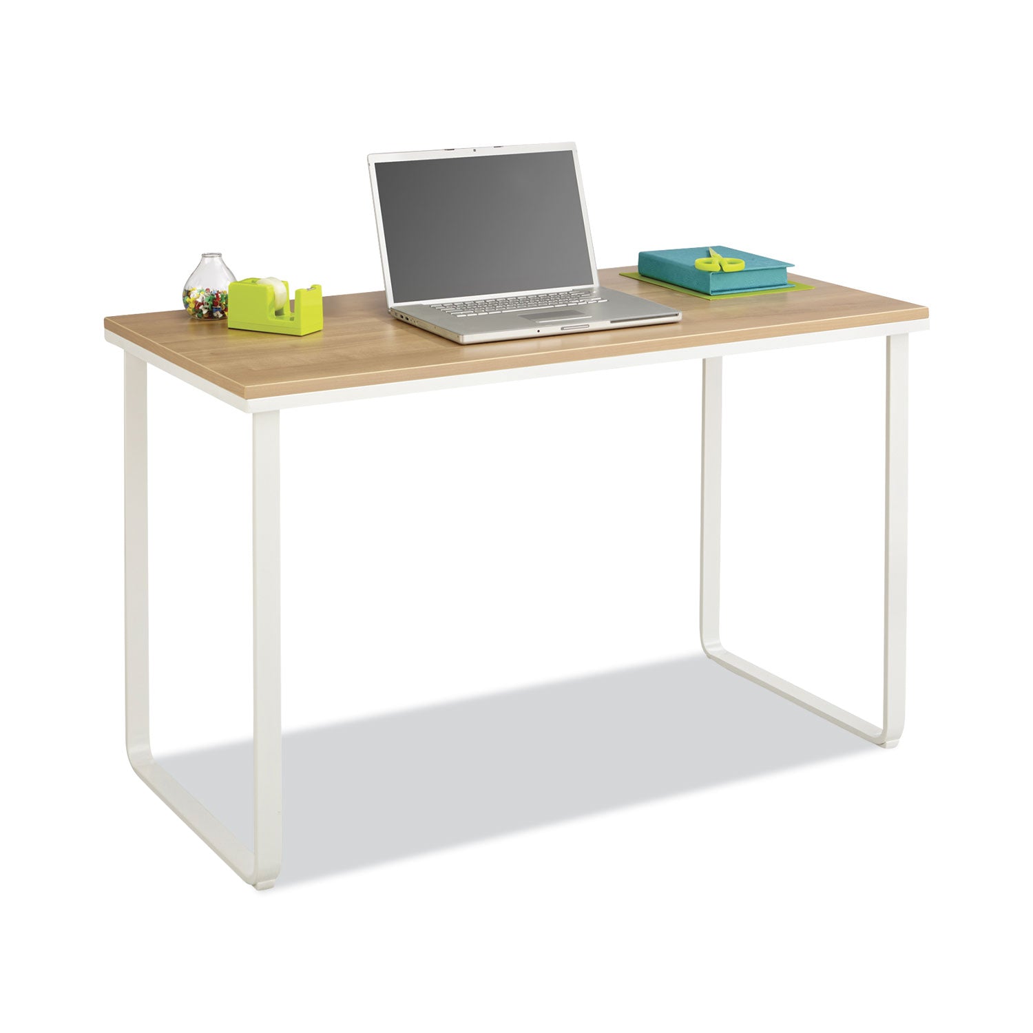 Safco® Steel Desk, 47.25" x 24" x 28.75", Beech/White