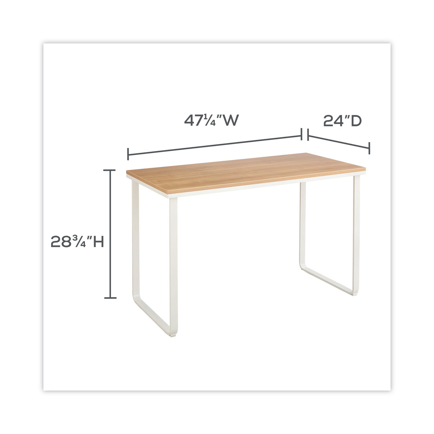 Safco® Steel Desk, 47.25" x 24" x 28.75", Beech/White