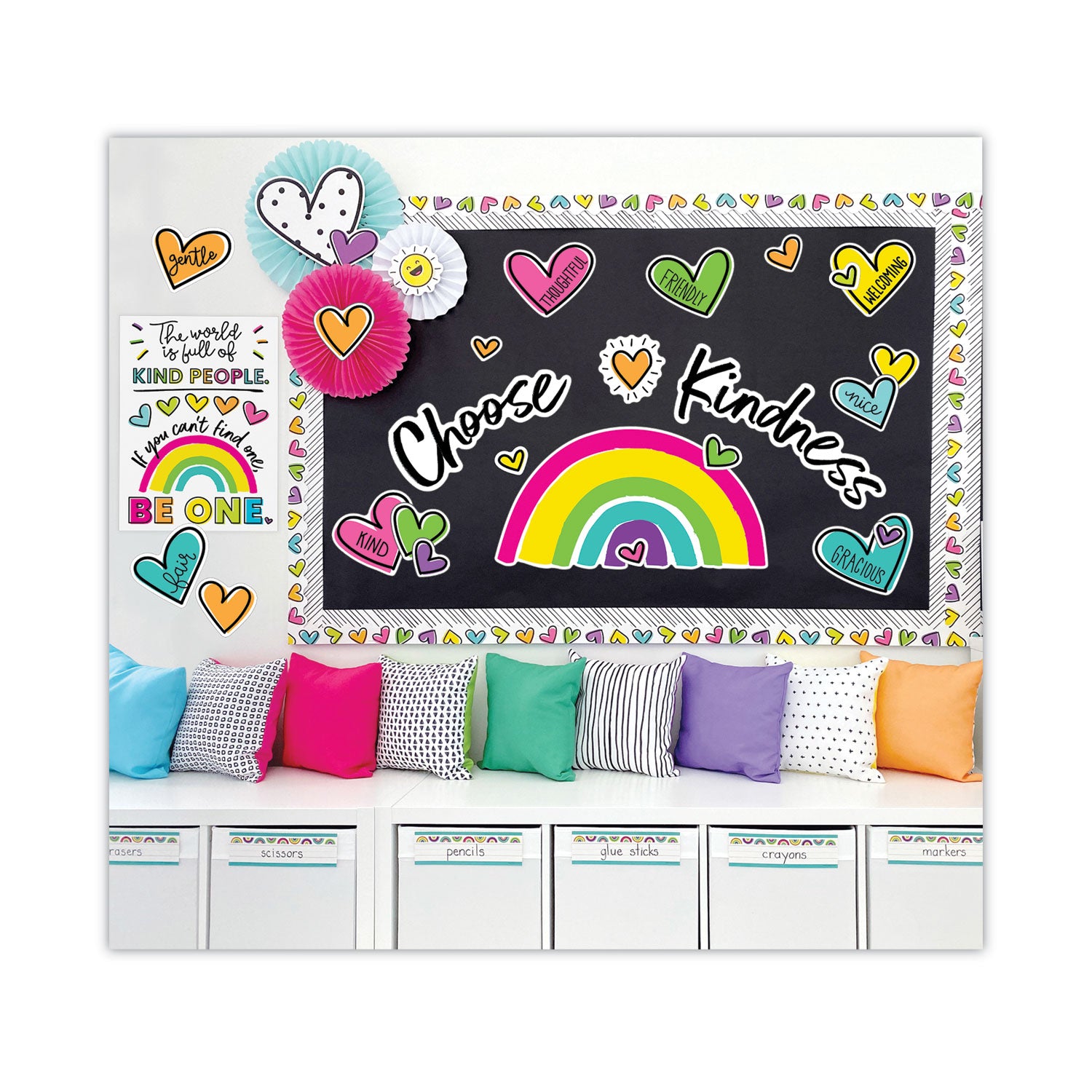 Carson-Dellosa Education Motivational Bulletin Board Set, Kind Vibes, 75 Pieces