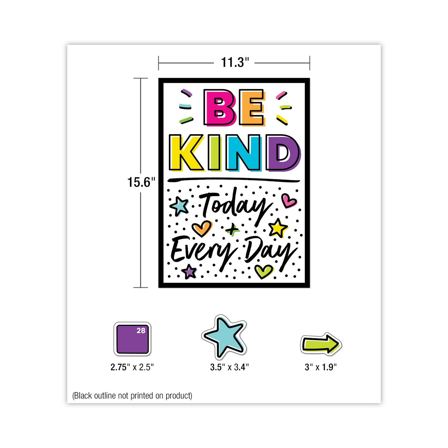 Carson-Dellosa Education Calendar Bulletin Board Set, Kind Vibes, 129 Pieces