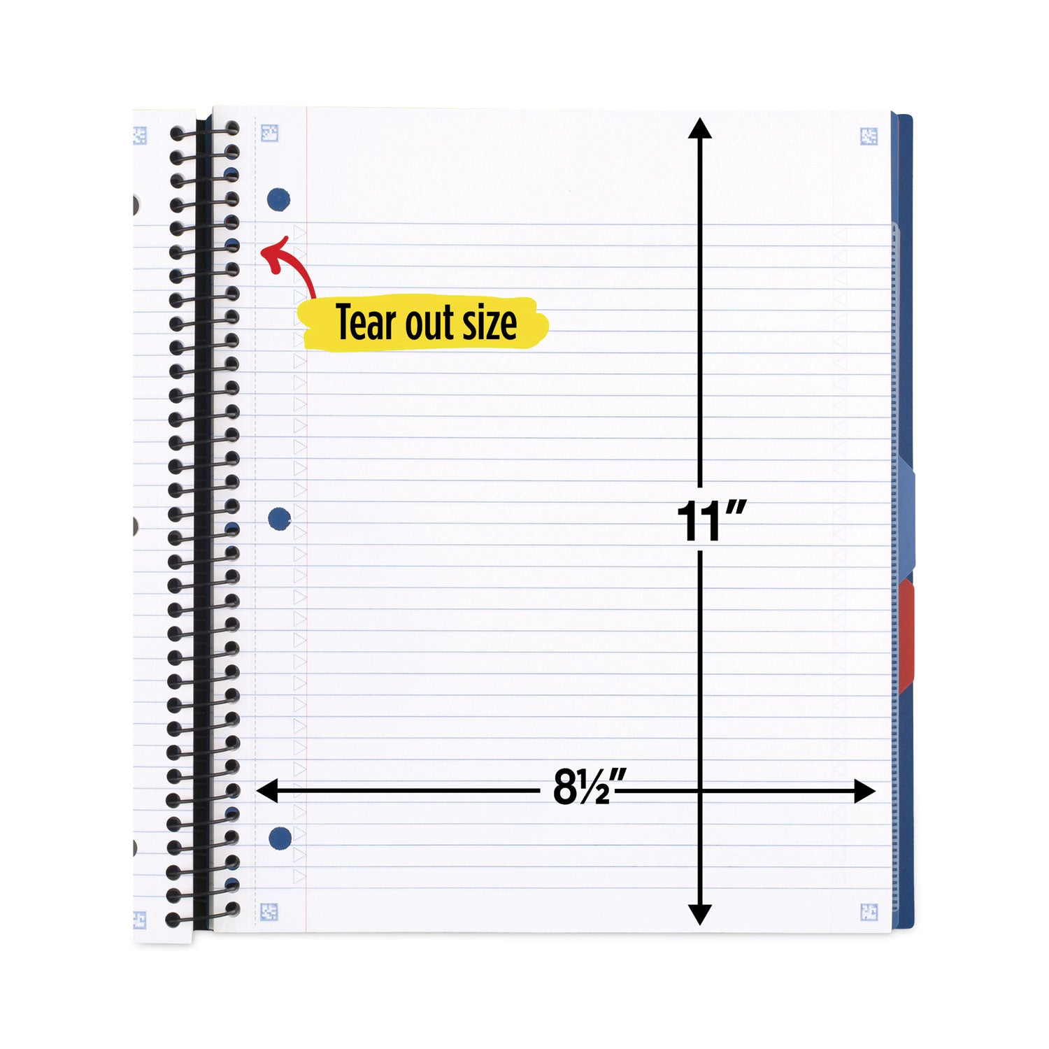 Five Star® Advance Wirebound Notebook, Six Pockets, 3-Subject, Medium/College Rule, Randomly Assorted Cover Color, (150) 11 x 8.5 Sheets