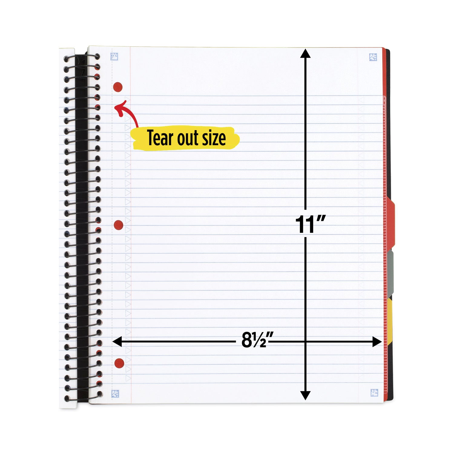 Five Star® Advance Wirebound Notebook, Ten Pockets, 5-Subject, Medium/College Rule, Randomly Assorted Cover Color, (200) 11 x 8.5 Sheets