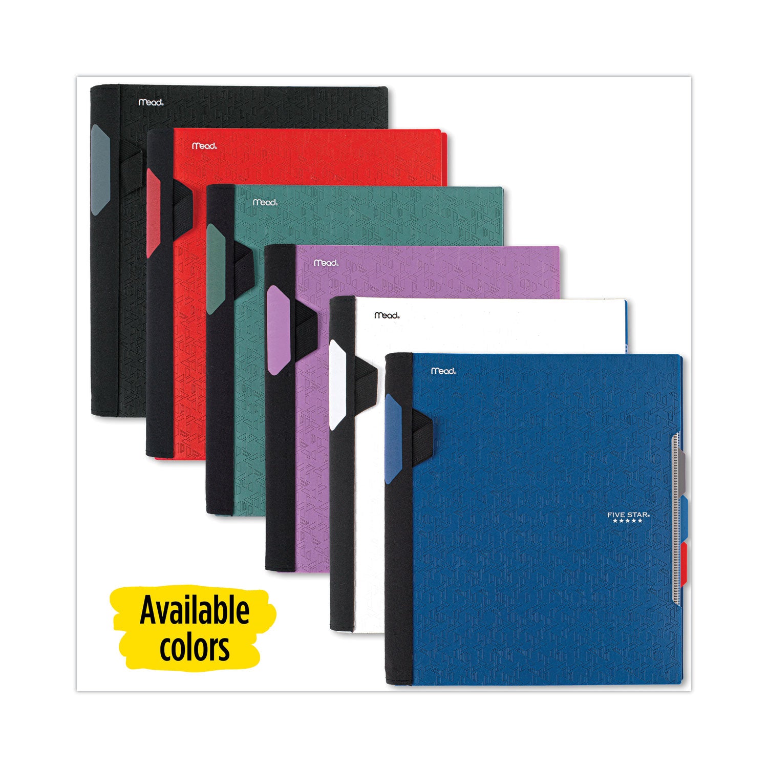 Five Star® Advance Wirebound Notebook, Six Pockets, 3-Subject, Medium/College Rule, Randomly Assorted Cover Color, (150) 11 x 8.5 Sheets