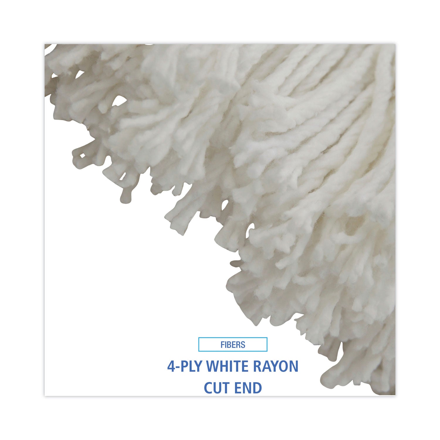 Boardwalk® Cut-End Lie-Flat Wet Mop Head, Rayon, 16oz, White, 12/Carton