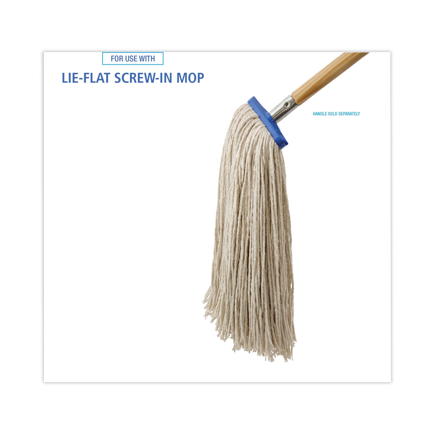 Boardwalk® Mop Head, Economical Lie-Flat Head, Cotton Fiber, 20 oz, White, 12/Carton