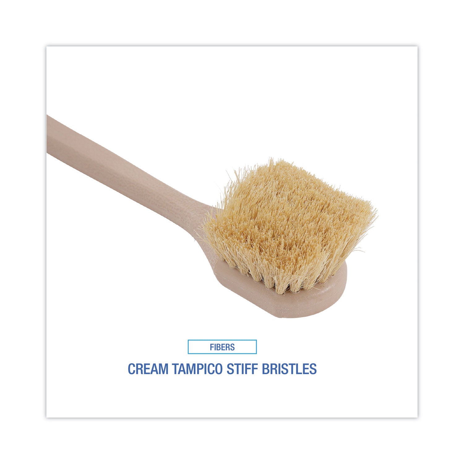 Boardwalk® Utility Brush, Cream Tampico Bristles, 5.5" Brush, 14.5" Tan Plastic Handle