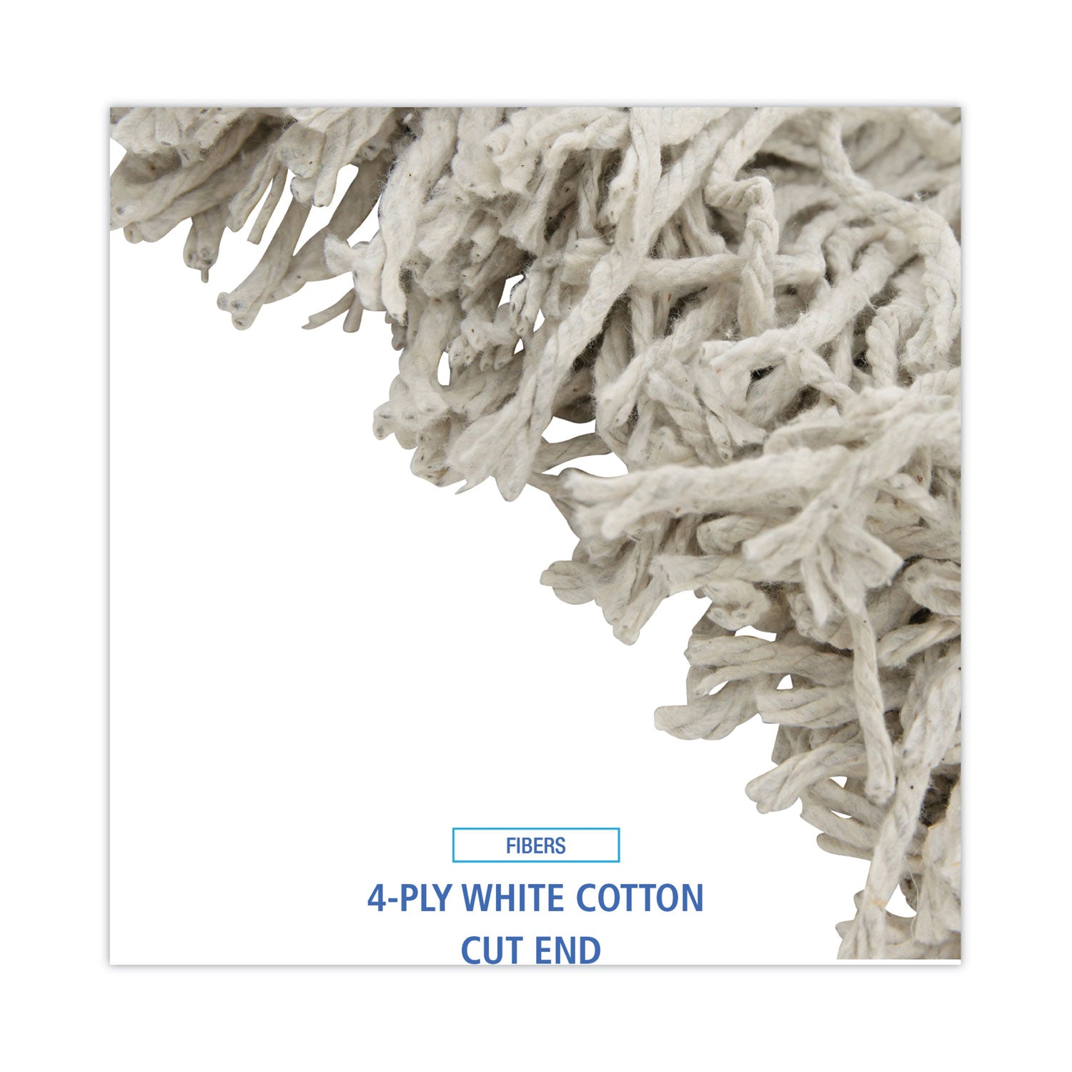 Boardwalk® Cotton Mop Head, Cut-End, #32, White, 12/Carton