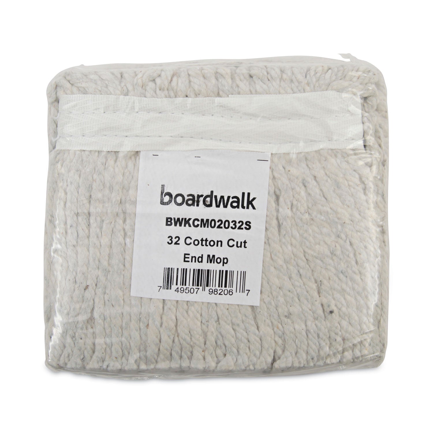 Boardwalk® Cotton Mop Head, Cut-End, #32, White, 12/Carton