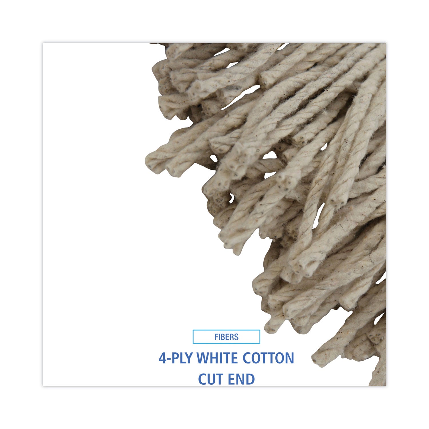 Boardwalk® Mop Head, Lie-Flat Head, Cotton Fiber, 24 oz., White, 12/Carton