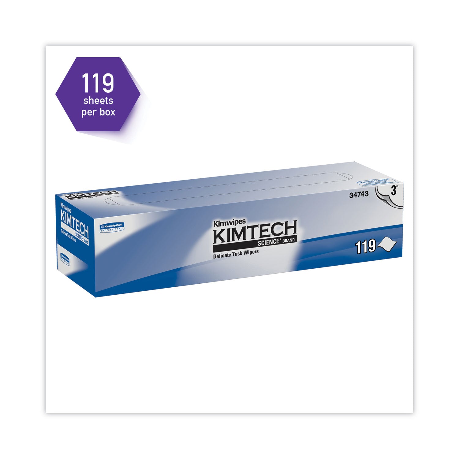 Kimtech™ Kimwipes Delicate Task Wipers, 3-Ply, 11.8 x 11.8, Unscented, White, 100/Box, 15 Boxes/Carton