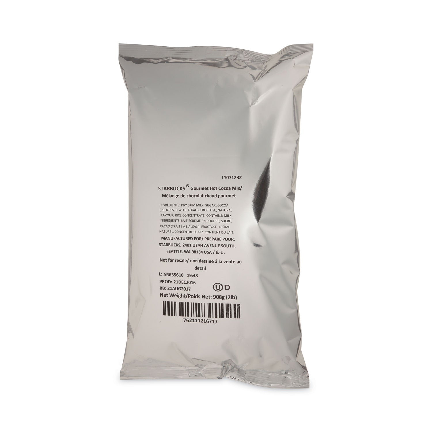 Gourmet Hot Cocoa Mix, 2 lb, Bag, 6/Carton