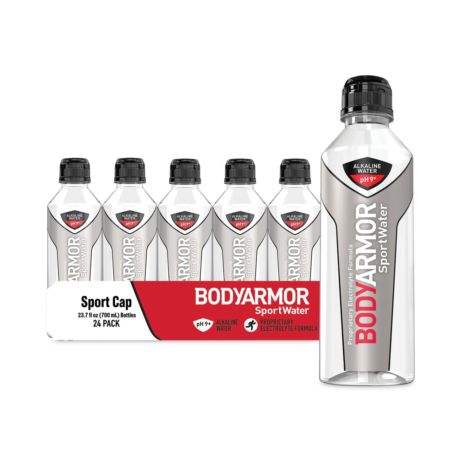 BodyArmor SportWater Alkaline Water, 23.67 oz Bottle, 24/Pack