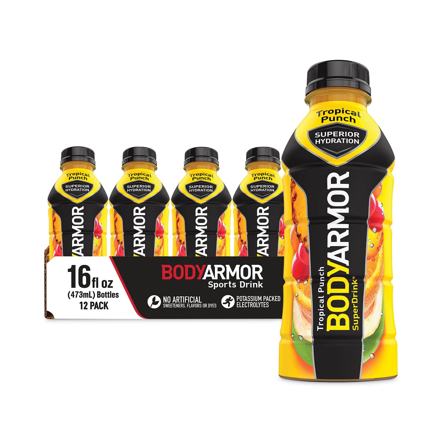 SuperDrink Sports Drink, Tropical Punch, 16 oz Bottle, 12/Pack BodyArmor Flipcost