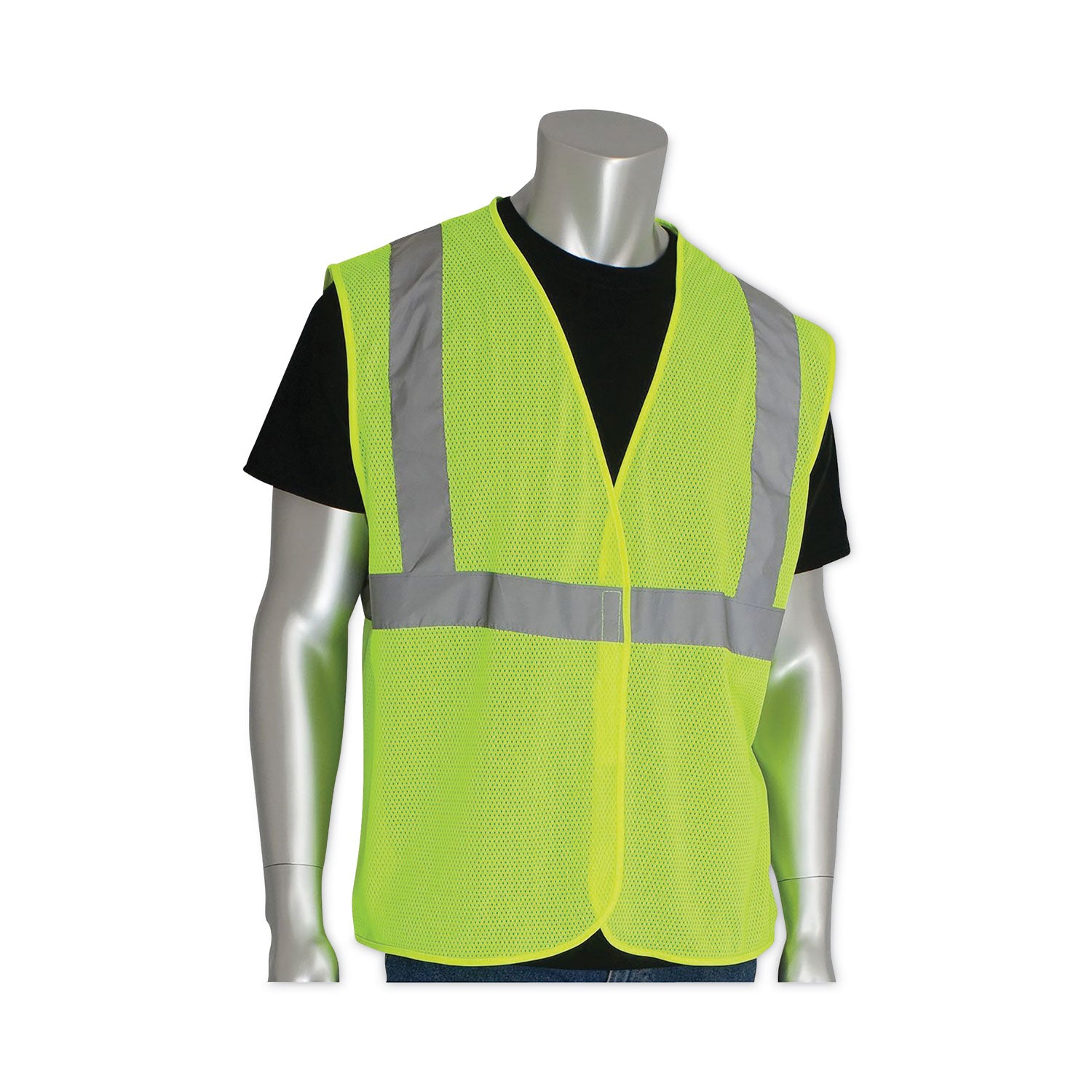 Zipper Safety Vest, 2X-Large, Hi-Viz Lime Yellow PIP Flipcost