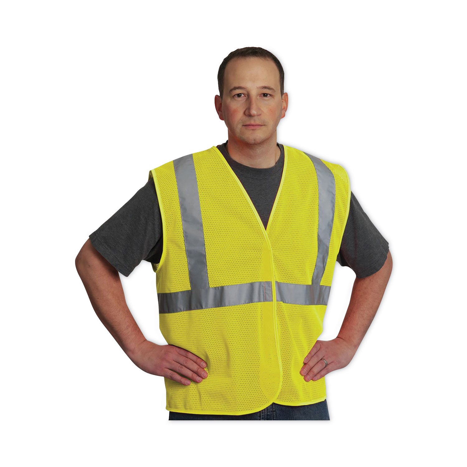 Zipper Safety Vest, 2X-Large, Hi-Viz Lime Yellow PIP Flipcost