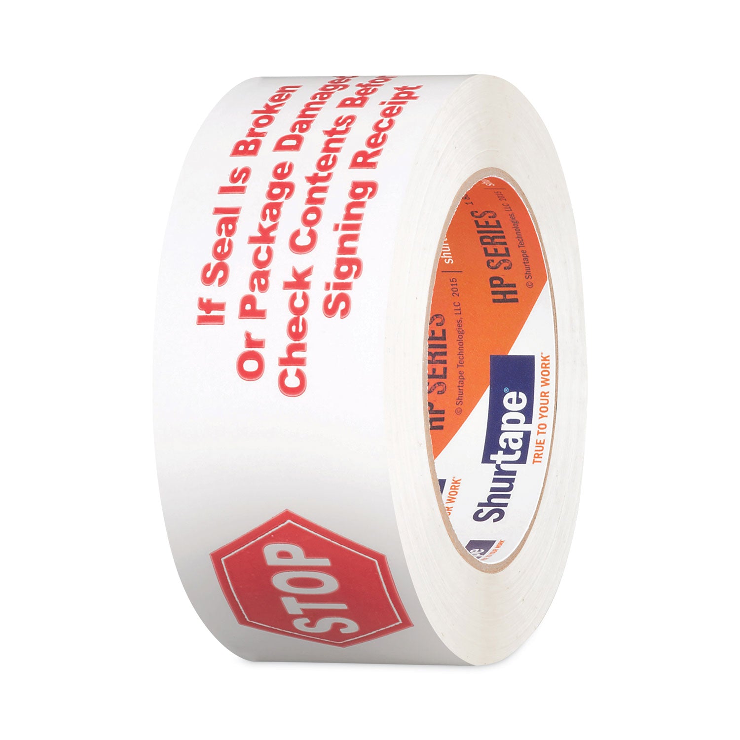 Shurtape® HP 240 Packing Tape, 1.88" x 109.36 yds, White with Red Print, 36/Carton