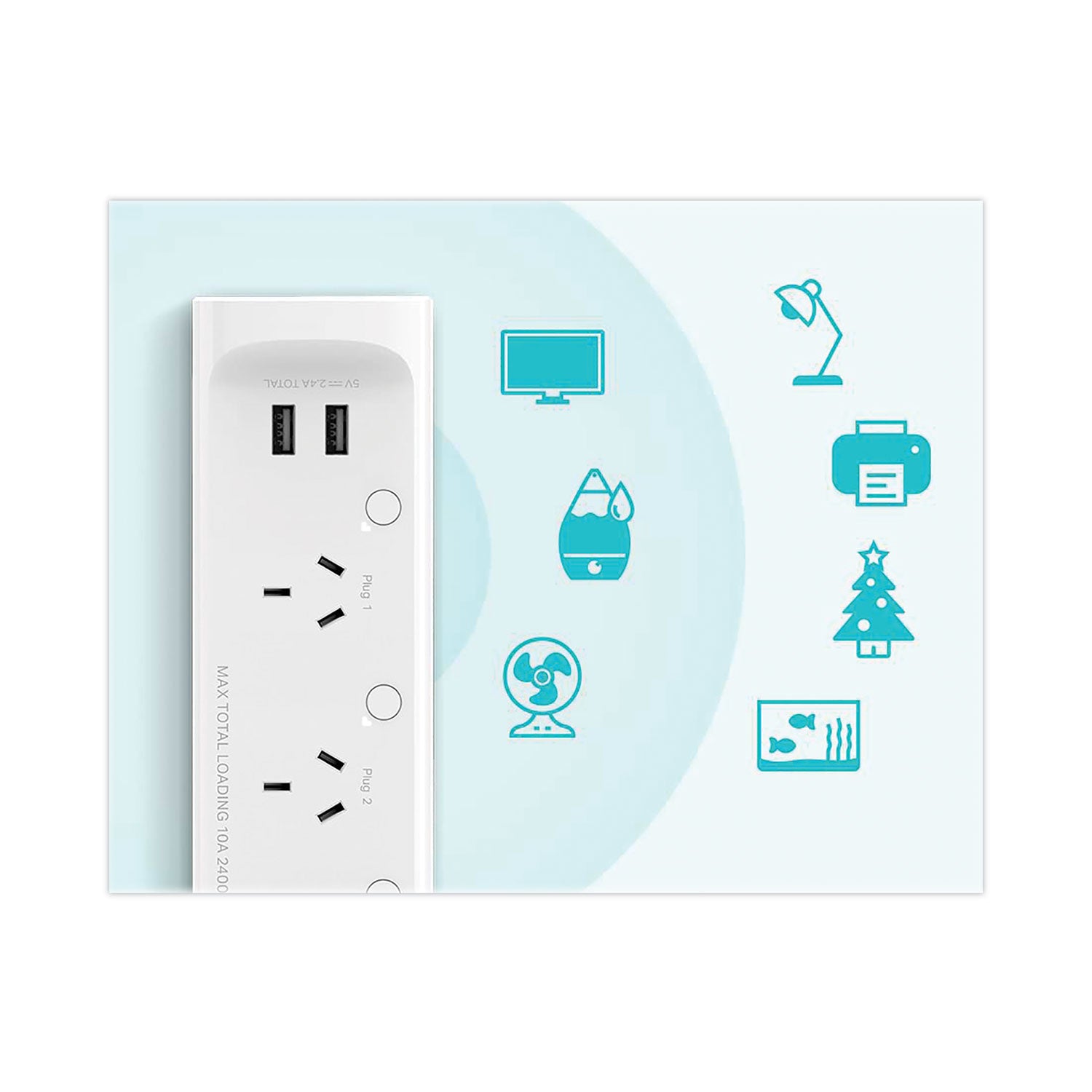 TP-Link Kasa Smart WiFi 3-Outlet Power Strip, 3 AC Outlets/2 USB Ports, White