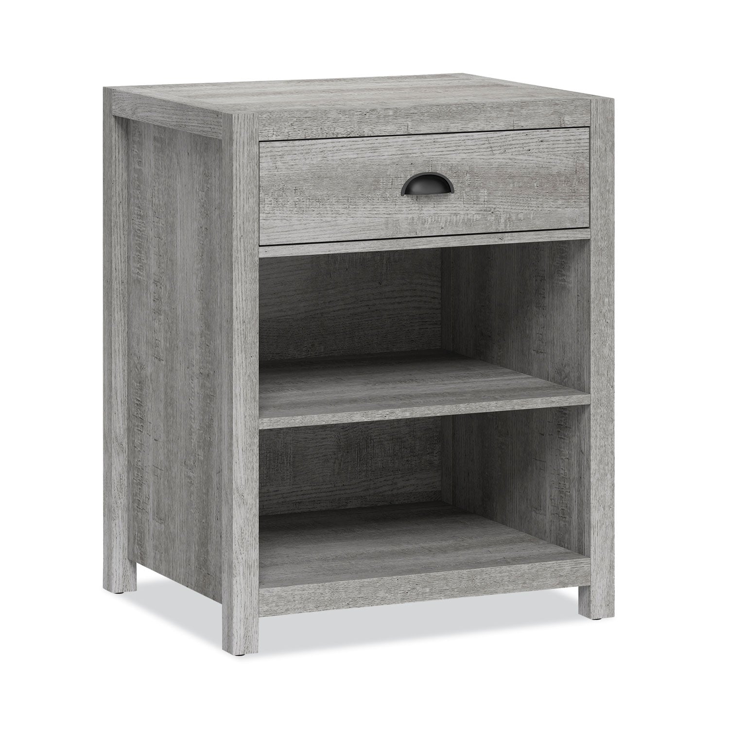 Whalen® Fallbrook Printer Stand, Engineered Wood, 3 Shelves, 1 Drawer, 50 lb Capacity, 24" x 20" x 30.25", Smoked Ash