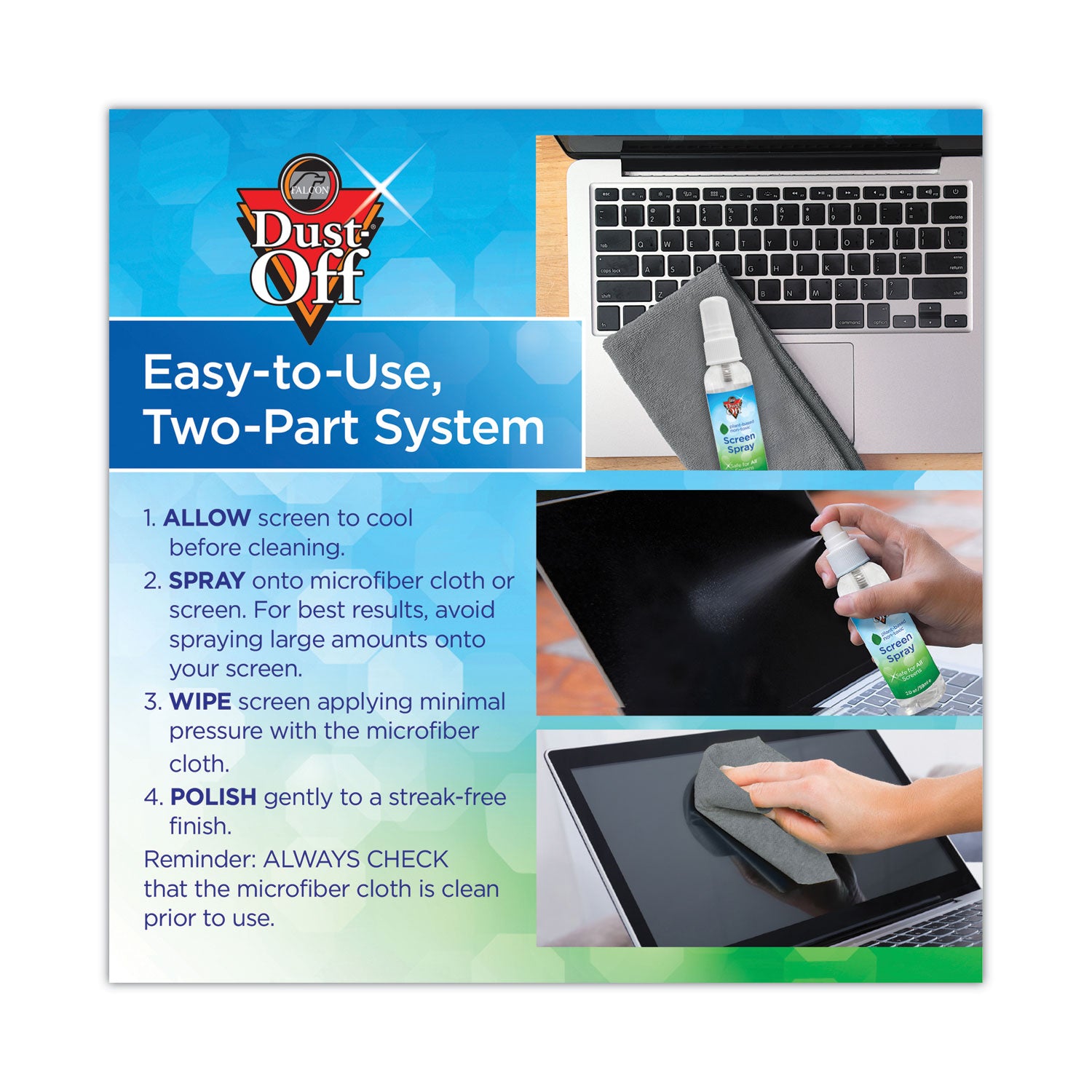 Dust-Off® Laptop Computer Cleaning Kit, 50 mL Spray/Microfiber Cloth