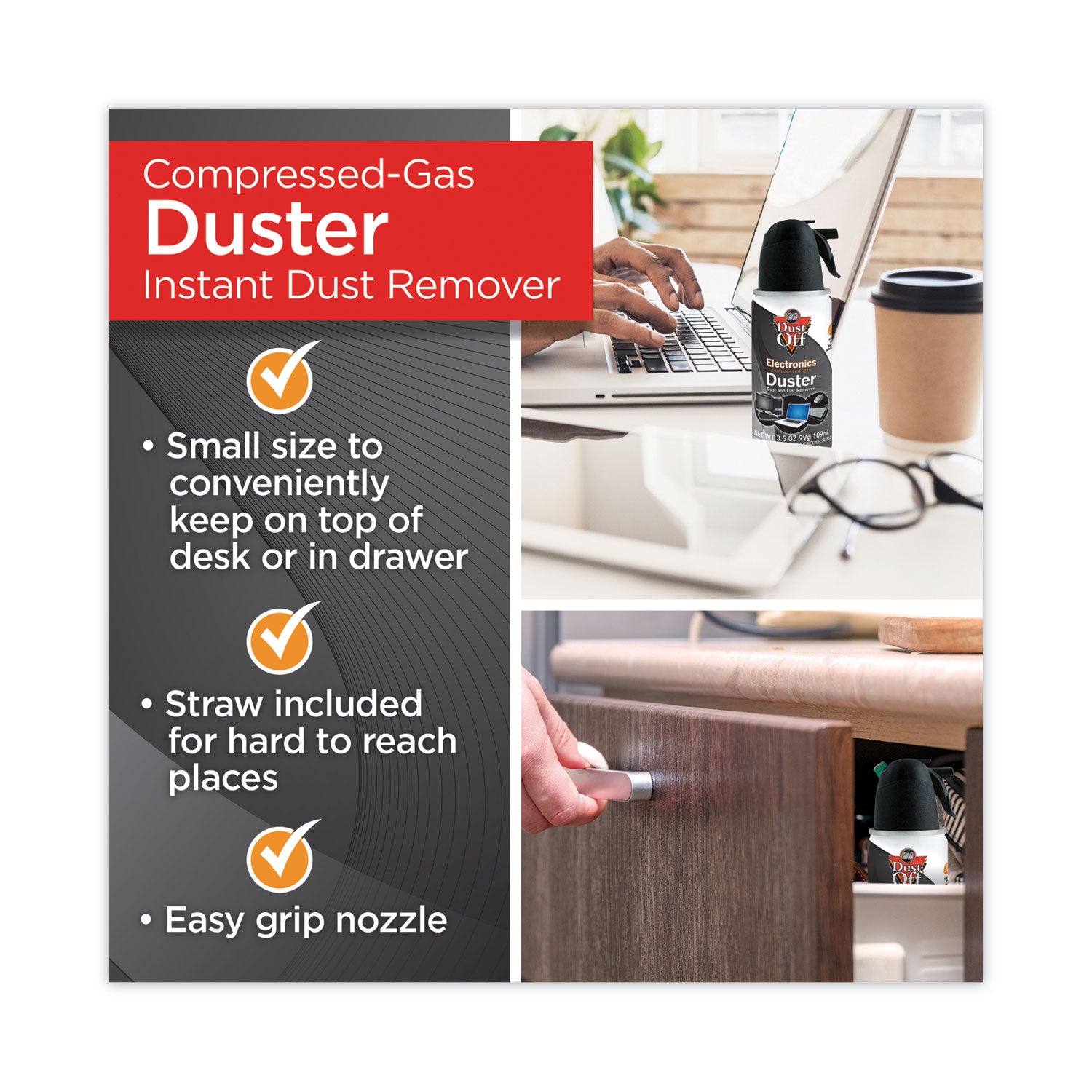 Dust-Off® Disposable Compressed Air Duster, 3.5 oz Can