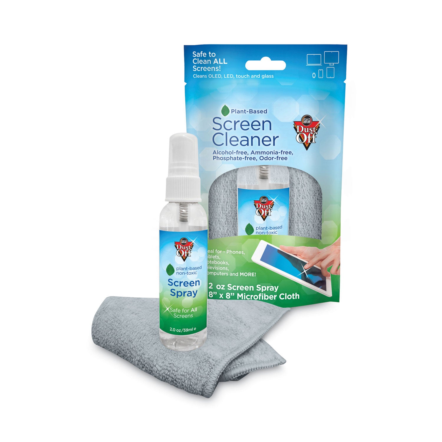 Dust-Off® Laptop Computer Cleaning Kit, 50 mL Spray/Microfiber Cloth