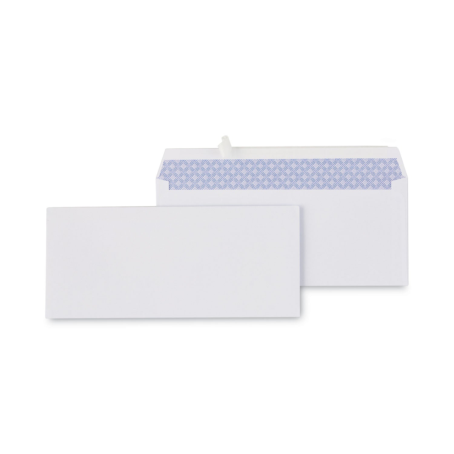 Universal® Peel Seal Strip Security Tint Business Envelope, #10, Square Flap, Self-Adhesive Closure, 4.25 x 9.63, White, 500/Box