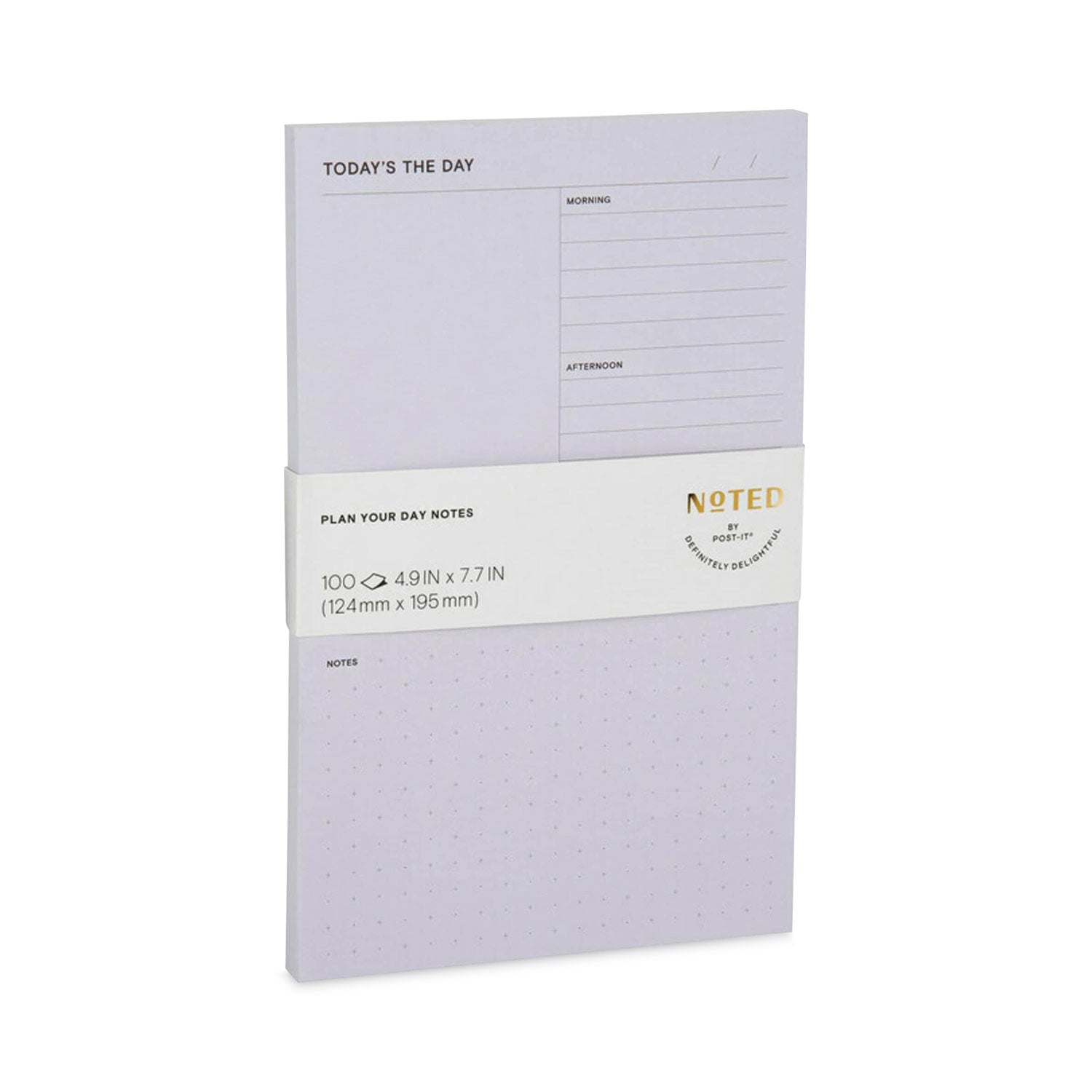 Adhesive Daily Planner Sticky-Note Pads, Daily Planner Format, 4.9" x 7.7", Gray, 100 Sheets/Pad