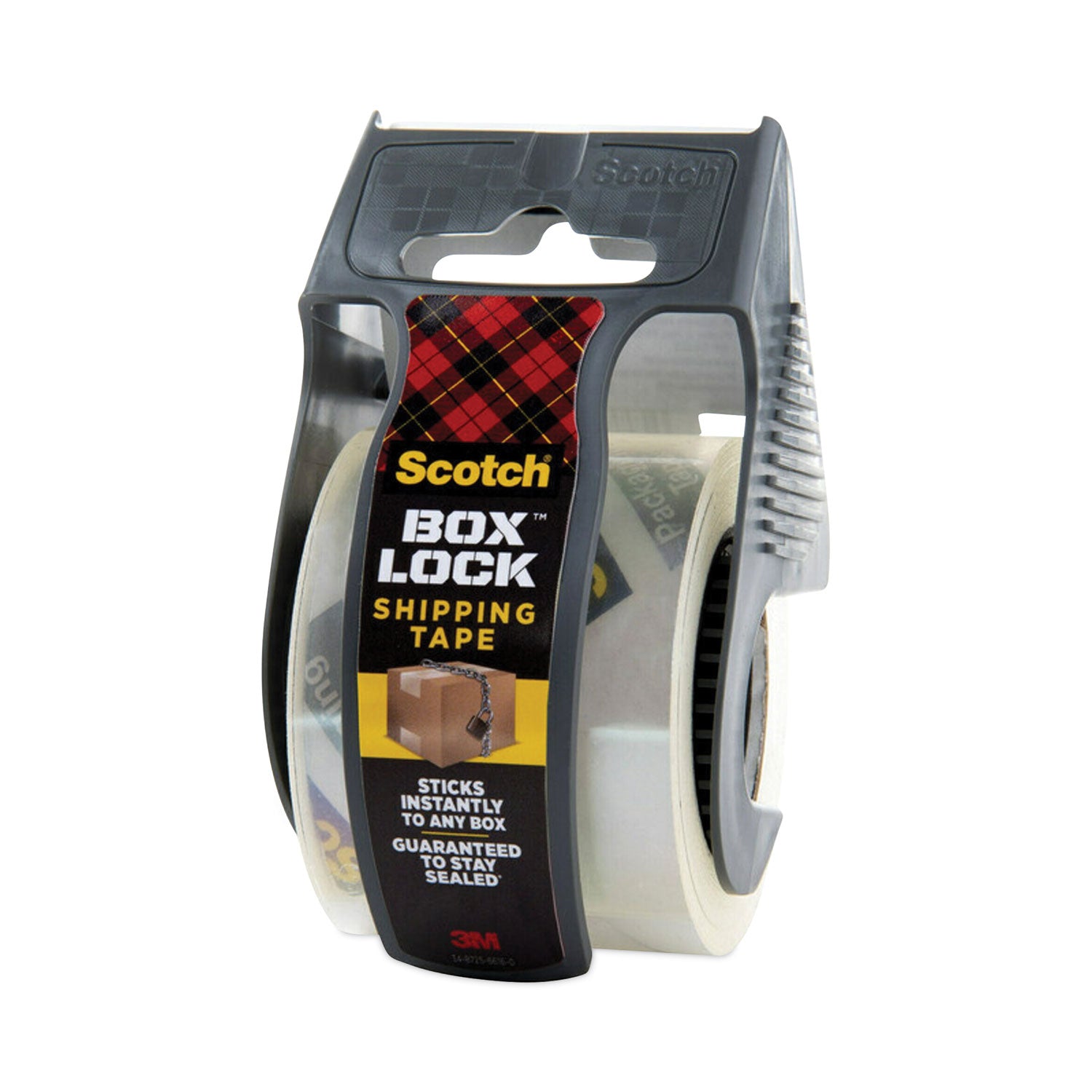 Scotch® Box Lock Shipping Packaging Tape with Dispenser, 1.5" Core, 1.88" x 22.2 yds, Clear