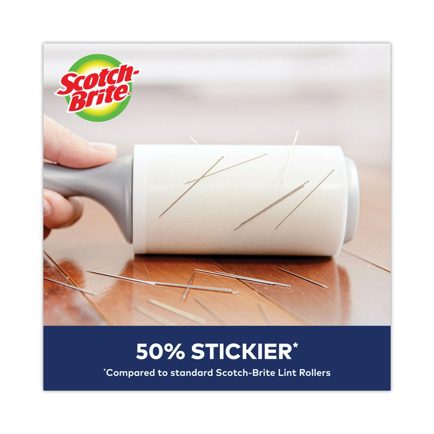 Scotch-Brite™ Lint Roller, Extra Sticky, Heavy-Duty Handle, 48 Sheets/Roll