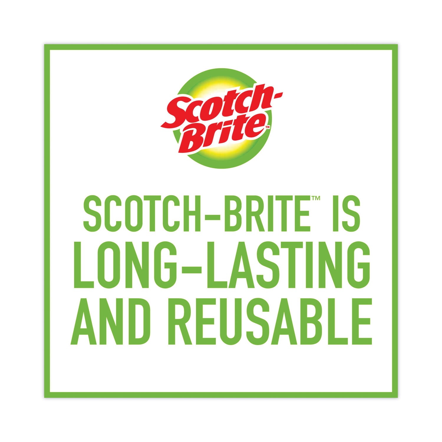 Scotch-Brite® Heavy-Duty Scouring Pad, 3.8 x 6, Green, 5/Carton