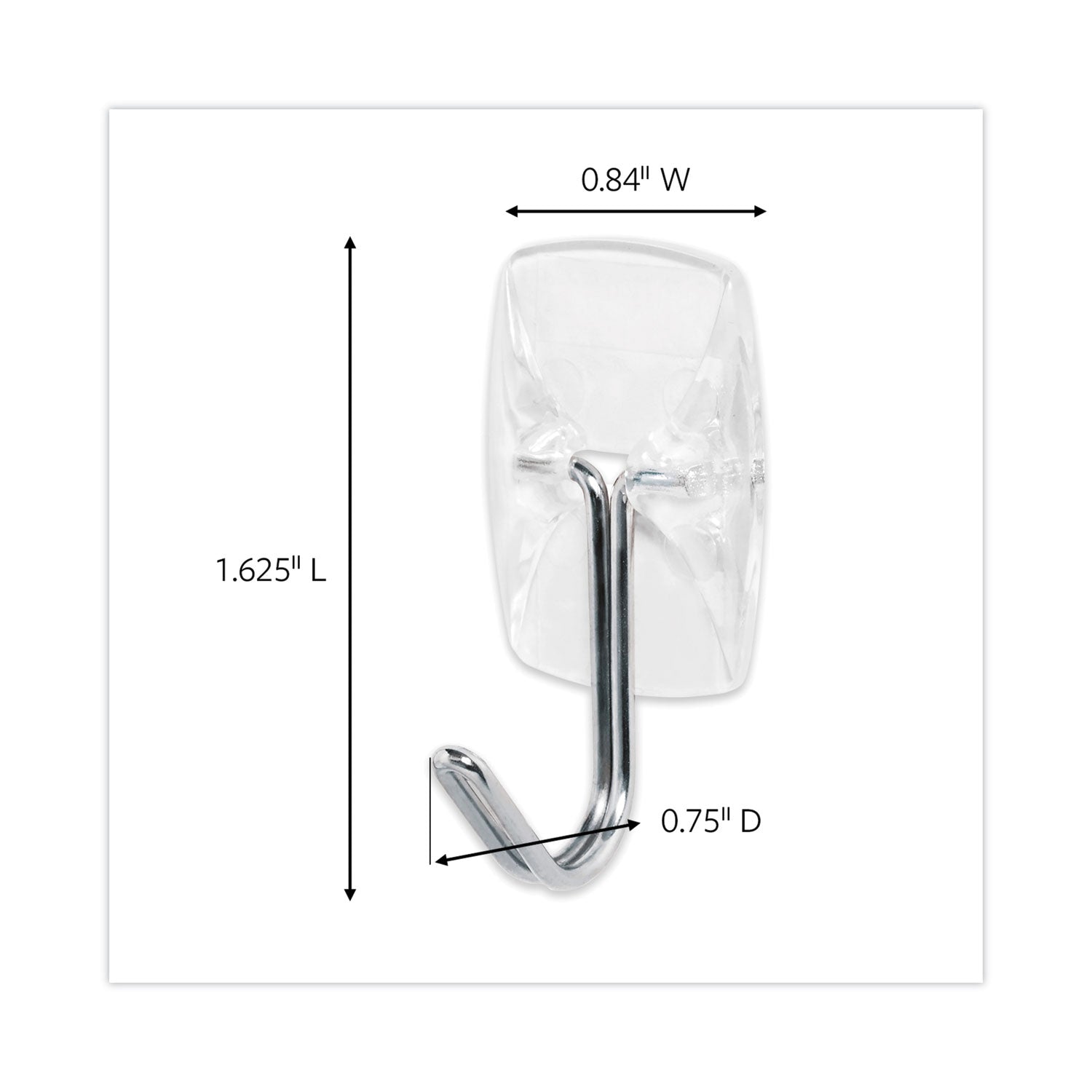 Command™ Clear Hooks and Strips, Small, Plastic/Metal, 0.5 lb Capacity, 40 Hooks and 48 Strips/Pack