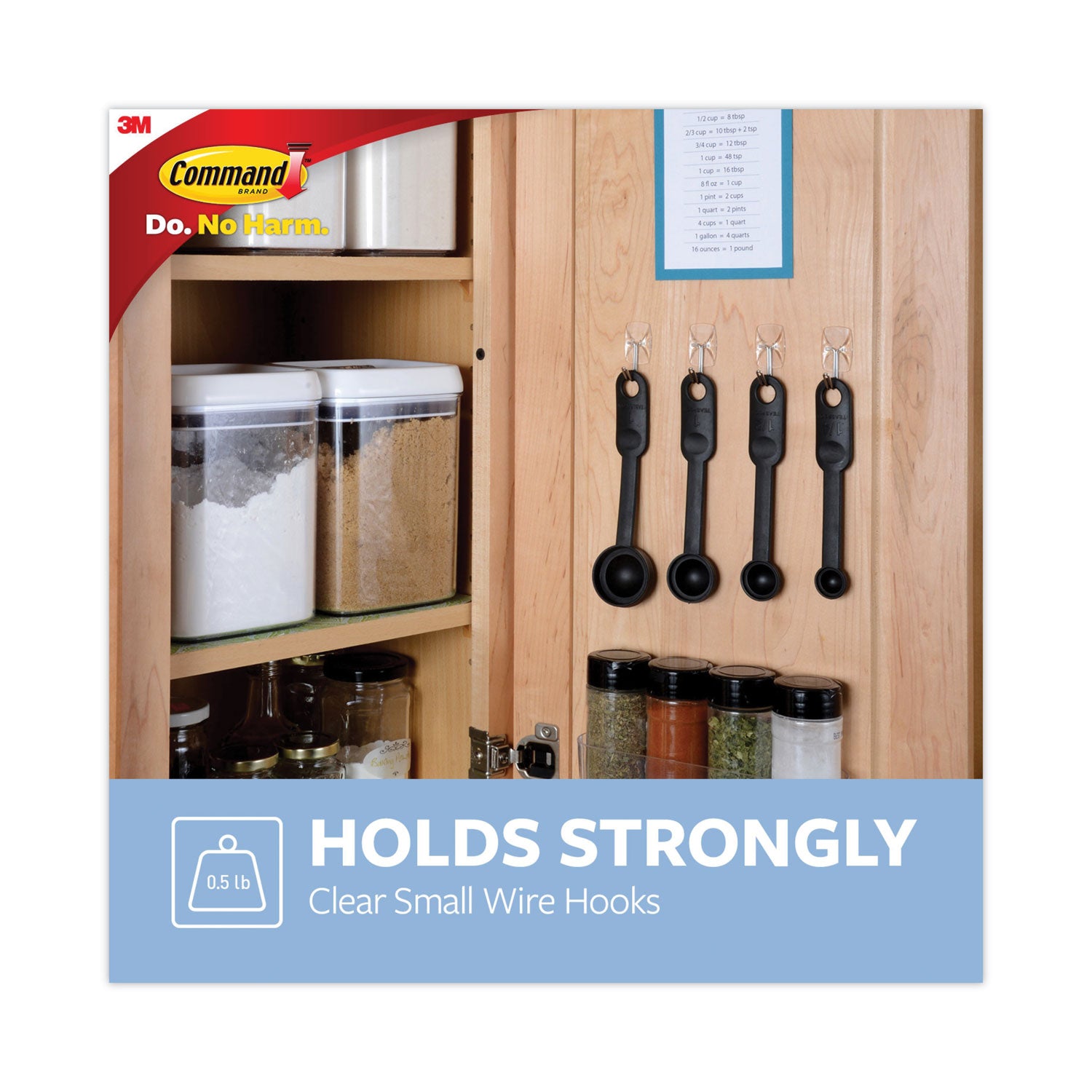 Command™ Clear Hooks and Strips, Small, Plastic/Metal, 0.5 lb Capacity, 40 Hooks and 48 Strips/Pack