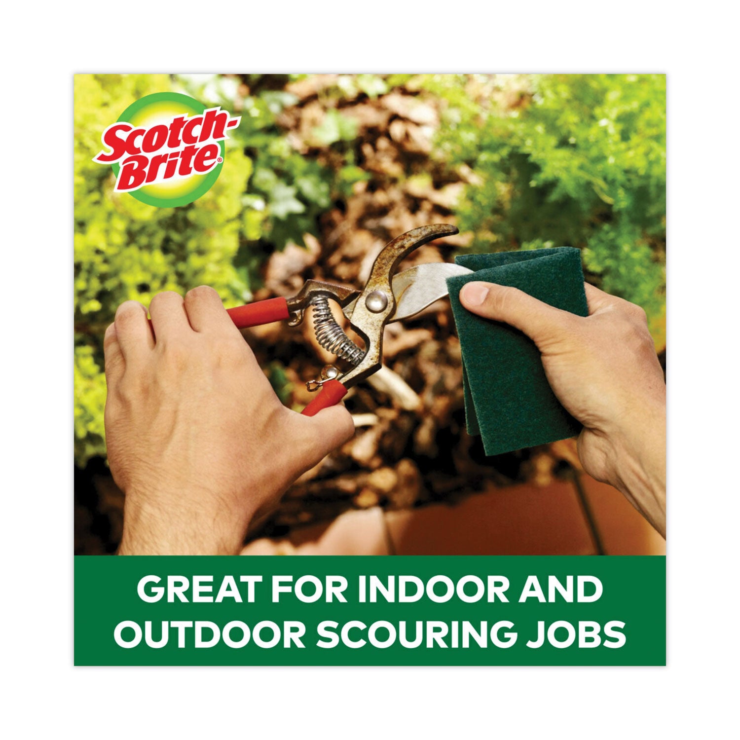 Scotch-Brite® Heavy-Duty Scour Pad, 3.8 x 6, Green, 10/Carton