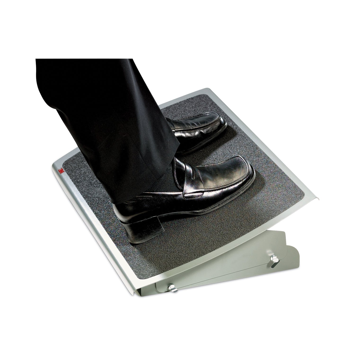 3M™ Adjustable Steel Footrest, Nonslip Surface, 22w x 14d x 4 to 4.75h, Black/Charcoal