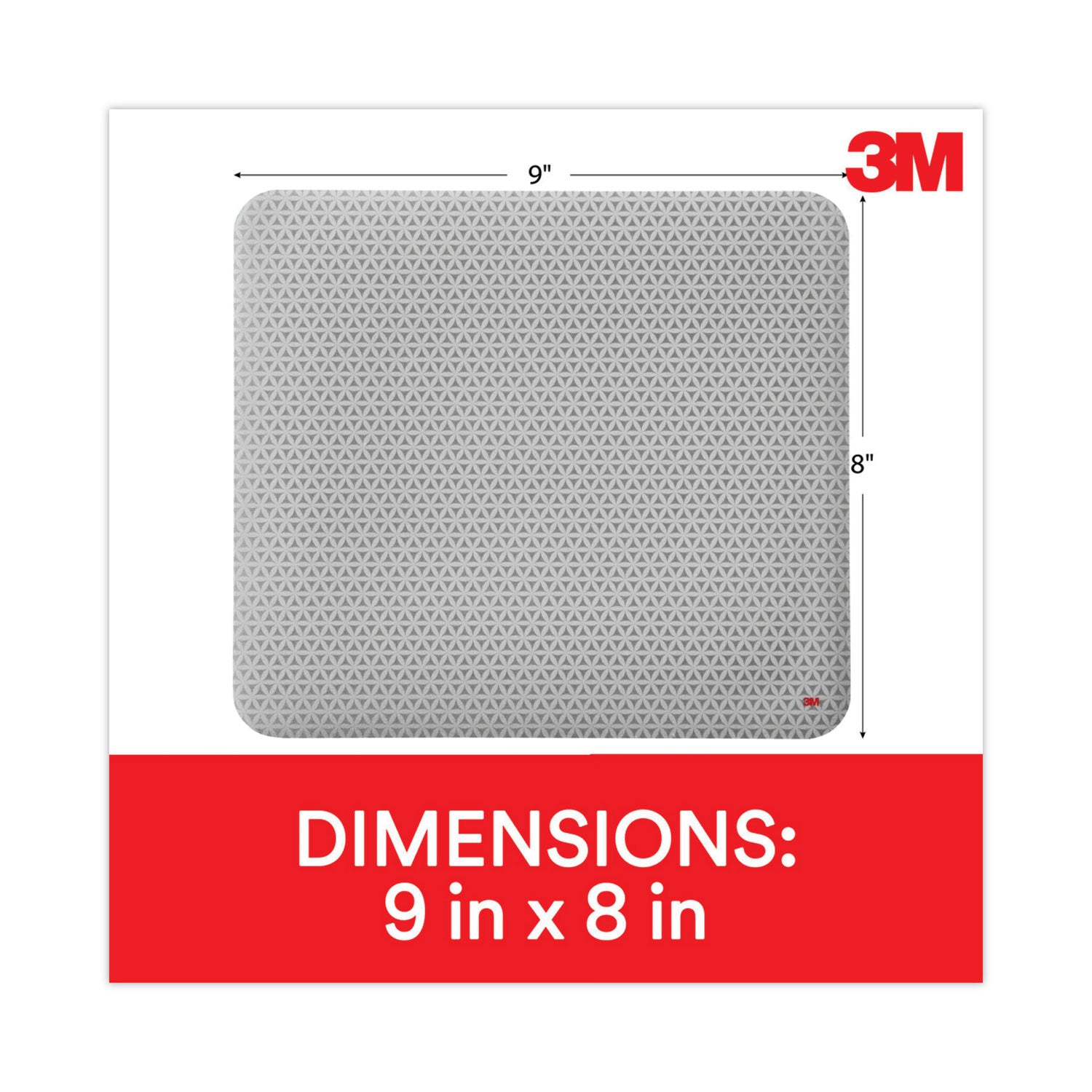 3M™ Precise Mouse Pad with Nonskid Back, 9 x 8, Bitmap Design