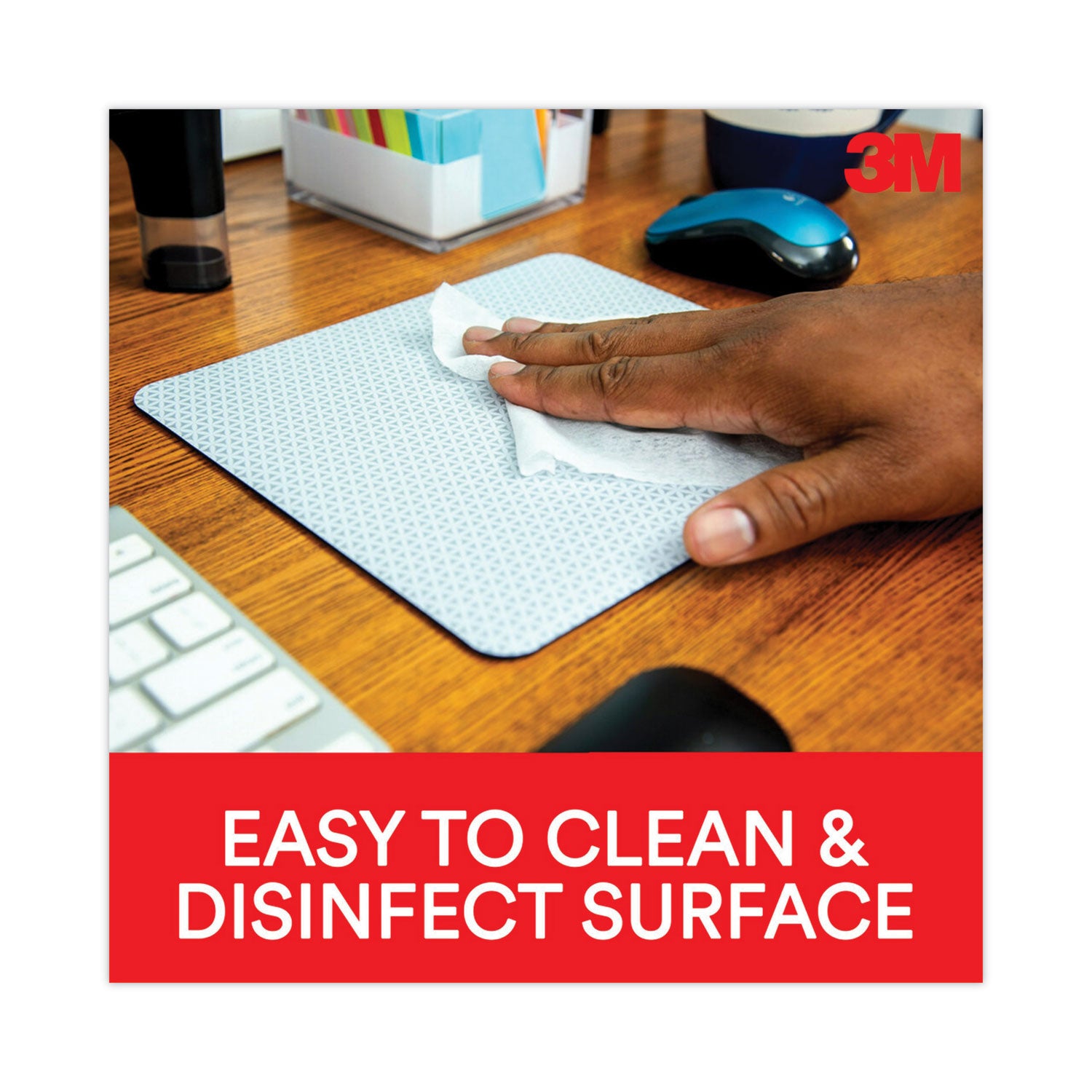 3M™ Precise Mouse Pad with Nonskid Back, 9 x 8, Bitmap Design