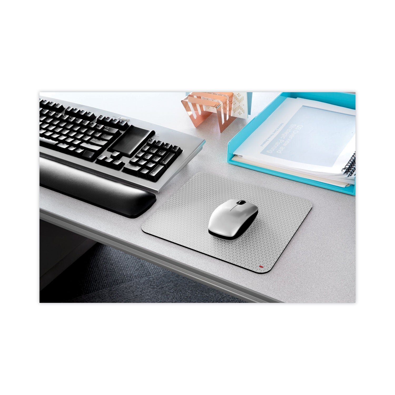 3M™ Precise Mouse Pad with Nonskid Back, 9 x 8, Bitmap Design