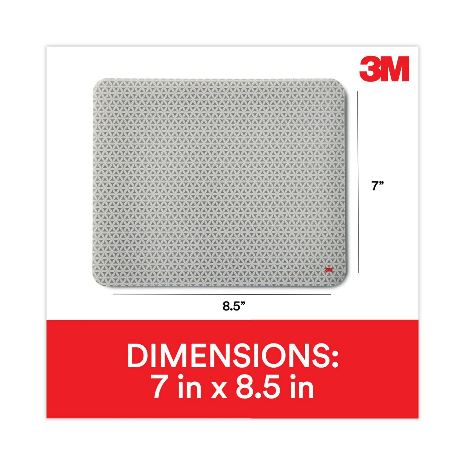 3M™ Precise Mouse Pad with Nonskid Repositionable Adhesive Back, 8.5 x 7, Bitmap Design