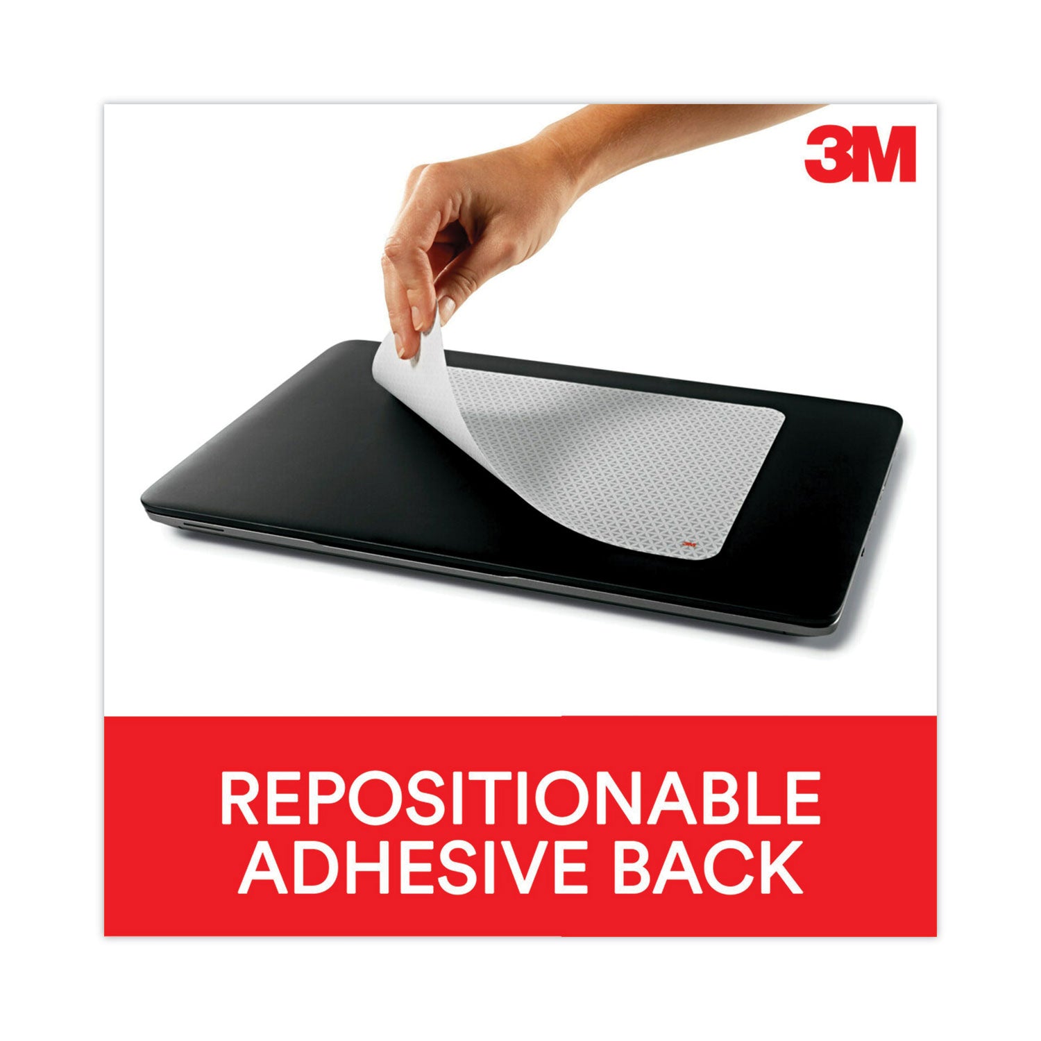 3M™ Precise Mouse Pad with Nonskid Repositionable Adhesive Back, 8.5 x 7, Bitmap Design