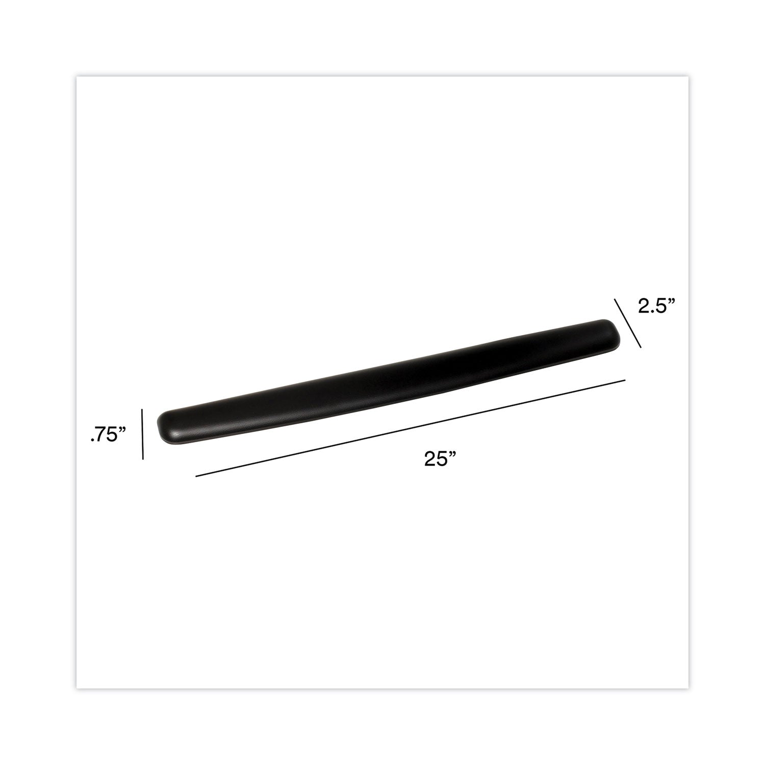 Antimicrobial Gel Thin Keyboard Wrist Rest, Extended Length, 25 x 2.5, Black 3M™ Flipcost