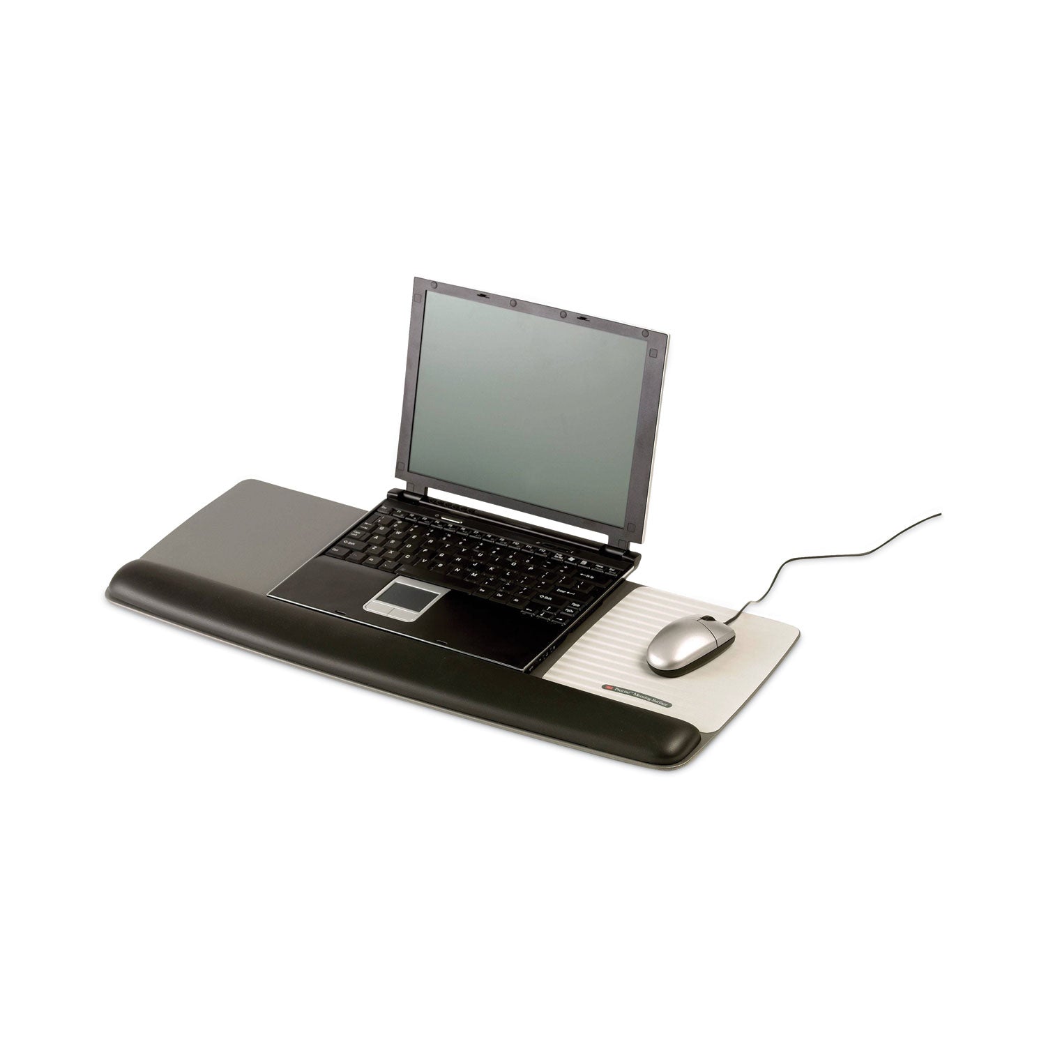 3M™ Antimicrobial Gel Mouse Pad/Keyboard Wrist Rest Platform, 25.5 x 10.6, Black/Silver