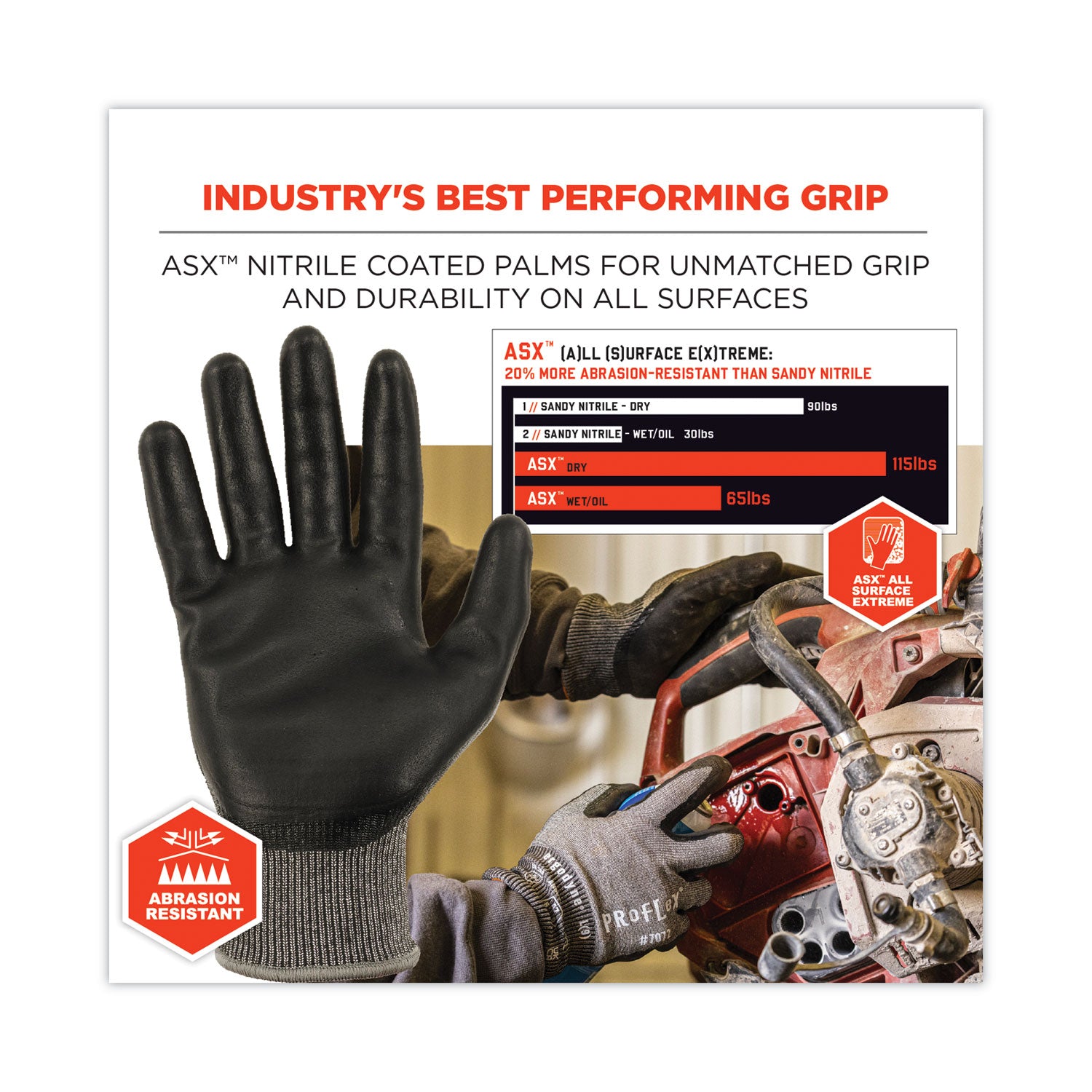 Ergodyne® ProFlex 7072 ANSI A7 Nitrile-Coated CR Gloves, Gray, 2X-Large, 12 Pairs/Pack