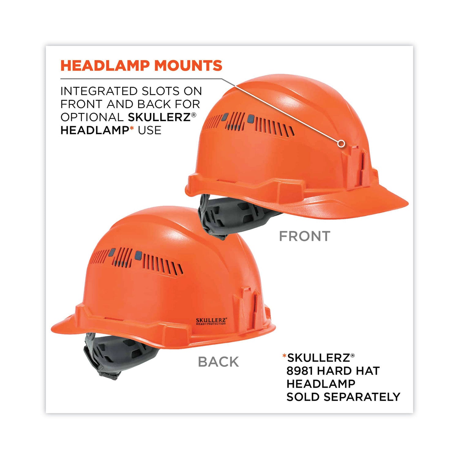 Ergodyne® Skullerz 8972 Class C Hard Hat Cap Style, Orange