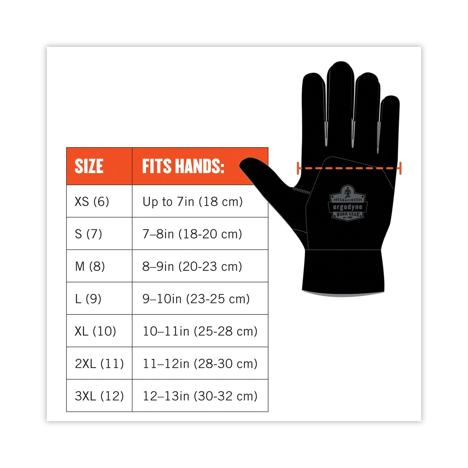 Ergodyne® ProFlex 821 Smooth Surface Handling Gloves, Black, Large, Pair