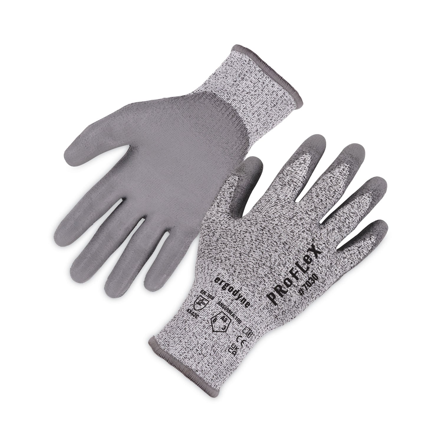 ProFlex 7030 ANSI A3 PU Coated CR Gloves, Gray, 2X-Large, Pair