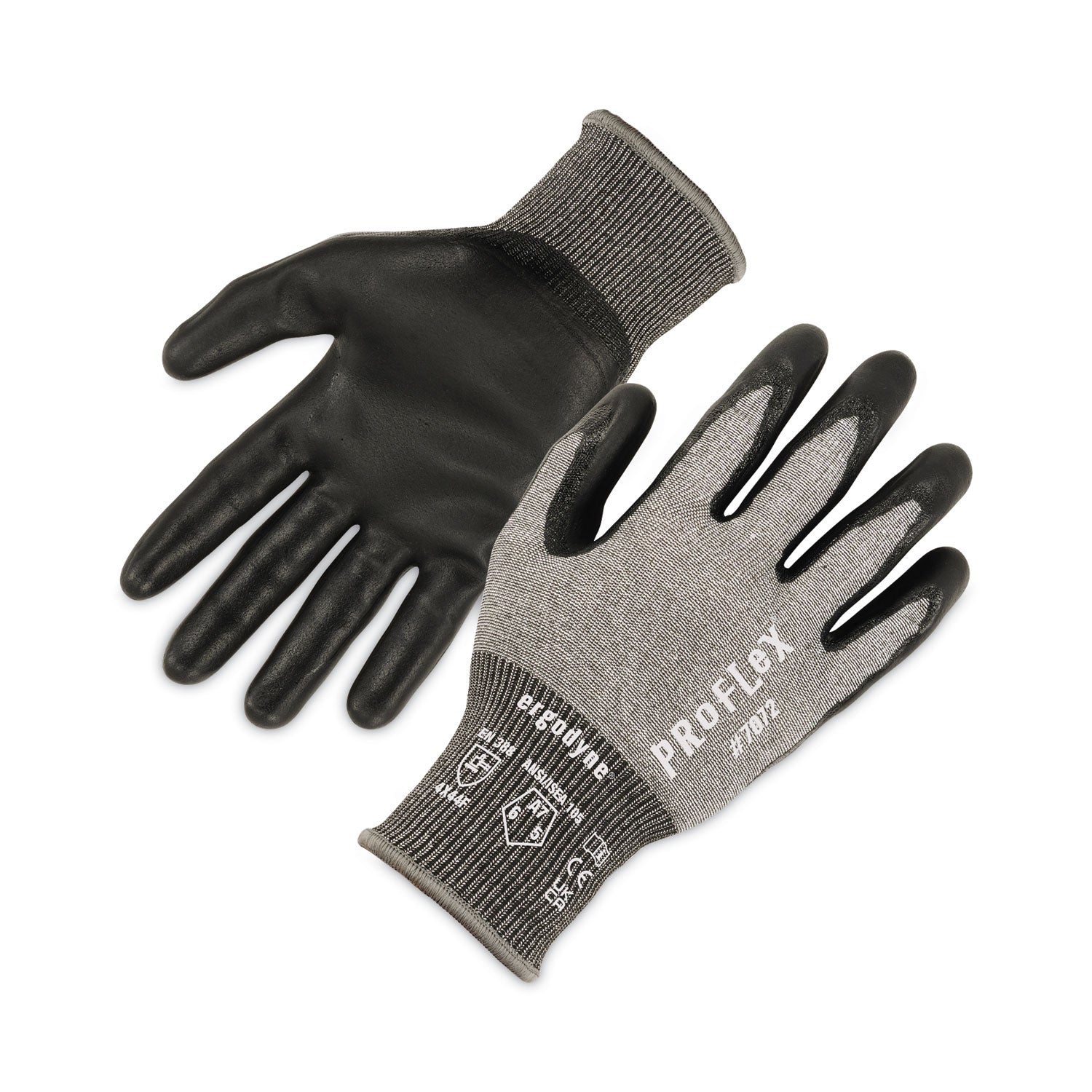 ProFlex 7072 ANSI A7 Nitrile-Coated CR Gloves, Gray, Medium, Pair