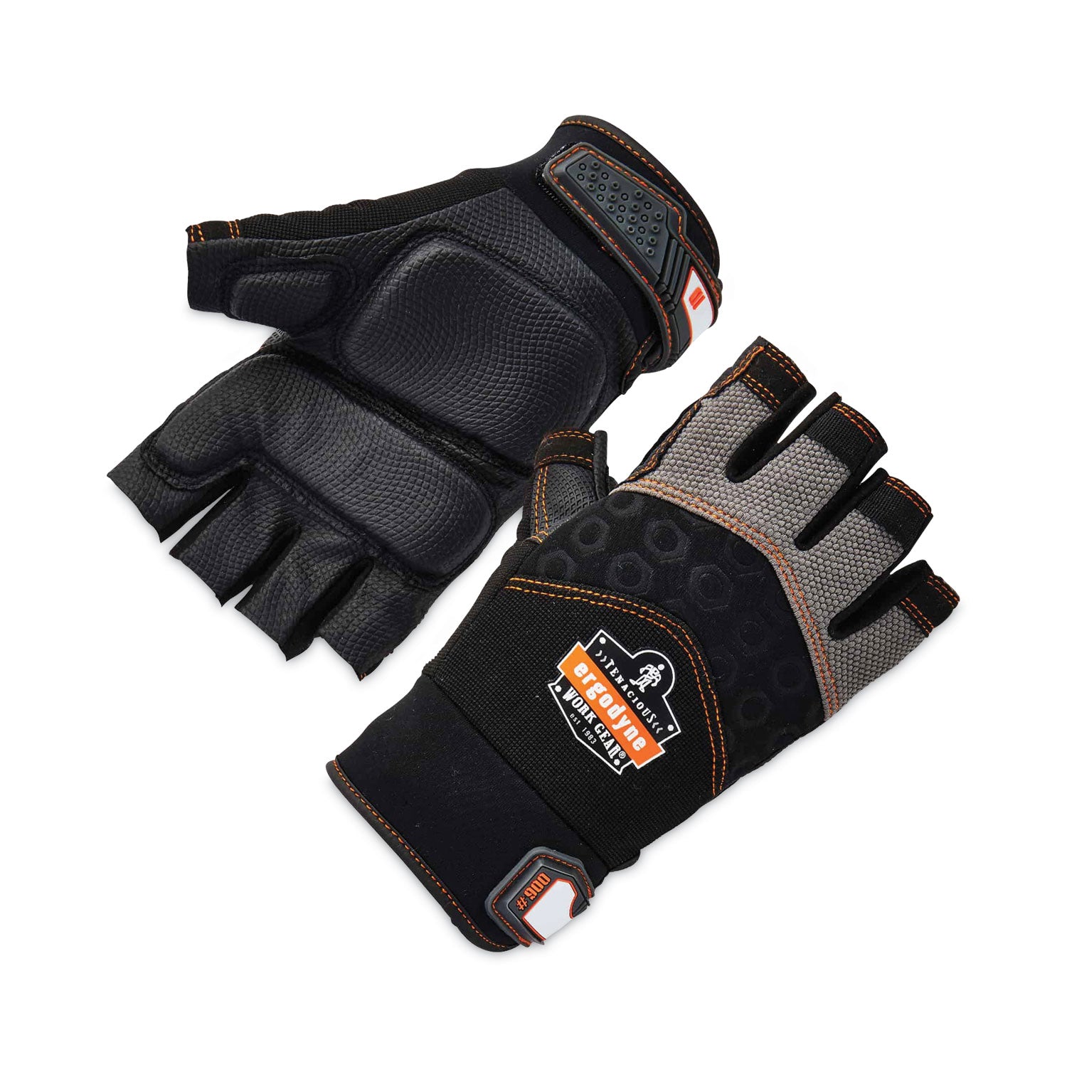 ProFlex 900 Half-Finger Impact Gloves, Black, Small, Pair