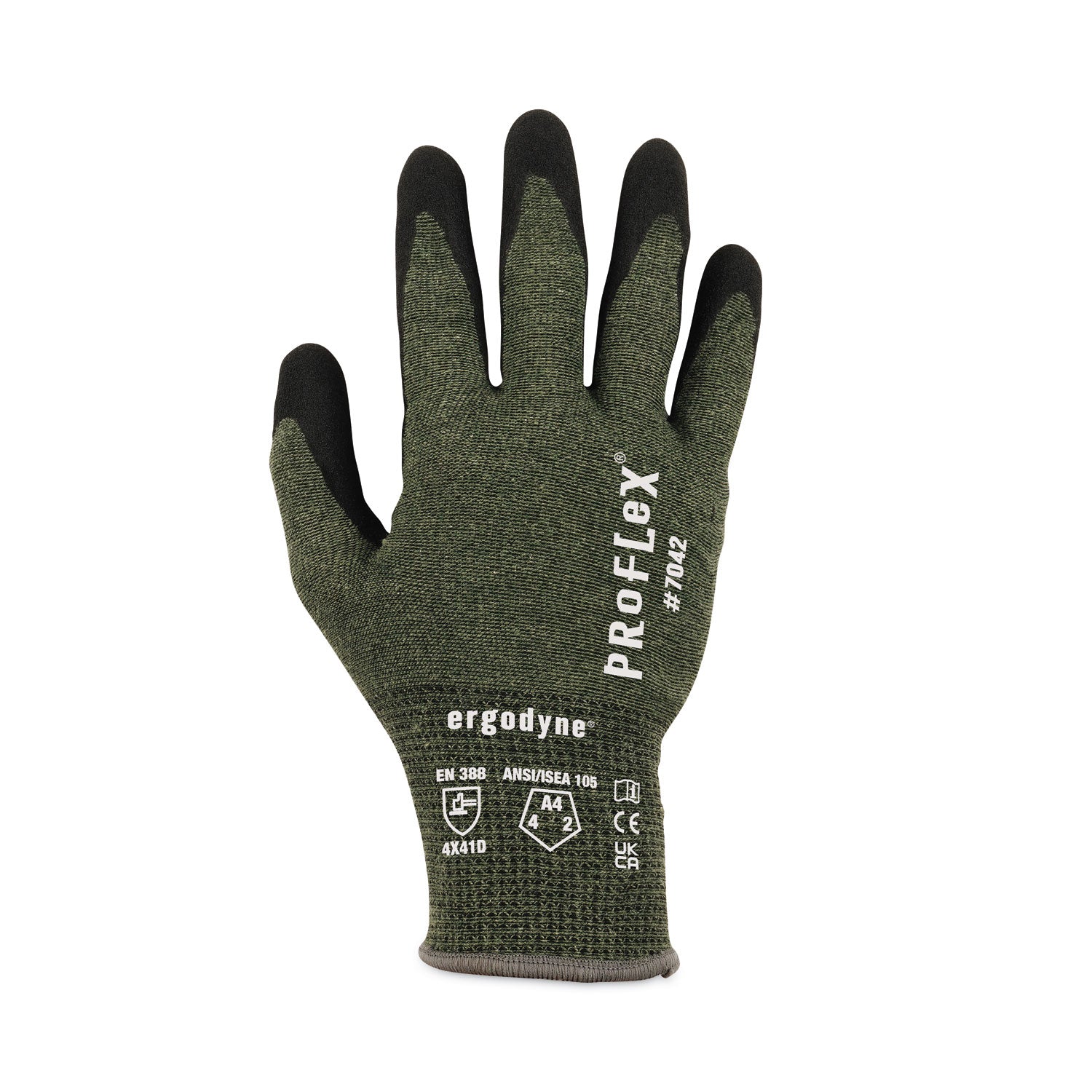 Ergodyne® ProFlex 7042 ANSI A4 Nitrile-Coated CR Gloves, Green, 2X-Large, 12 Pairs/Pack