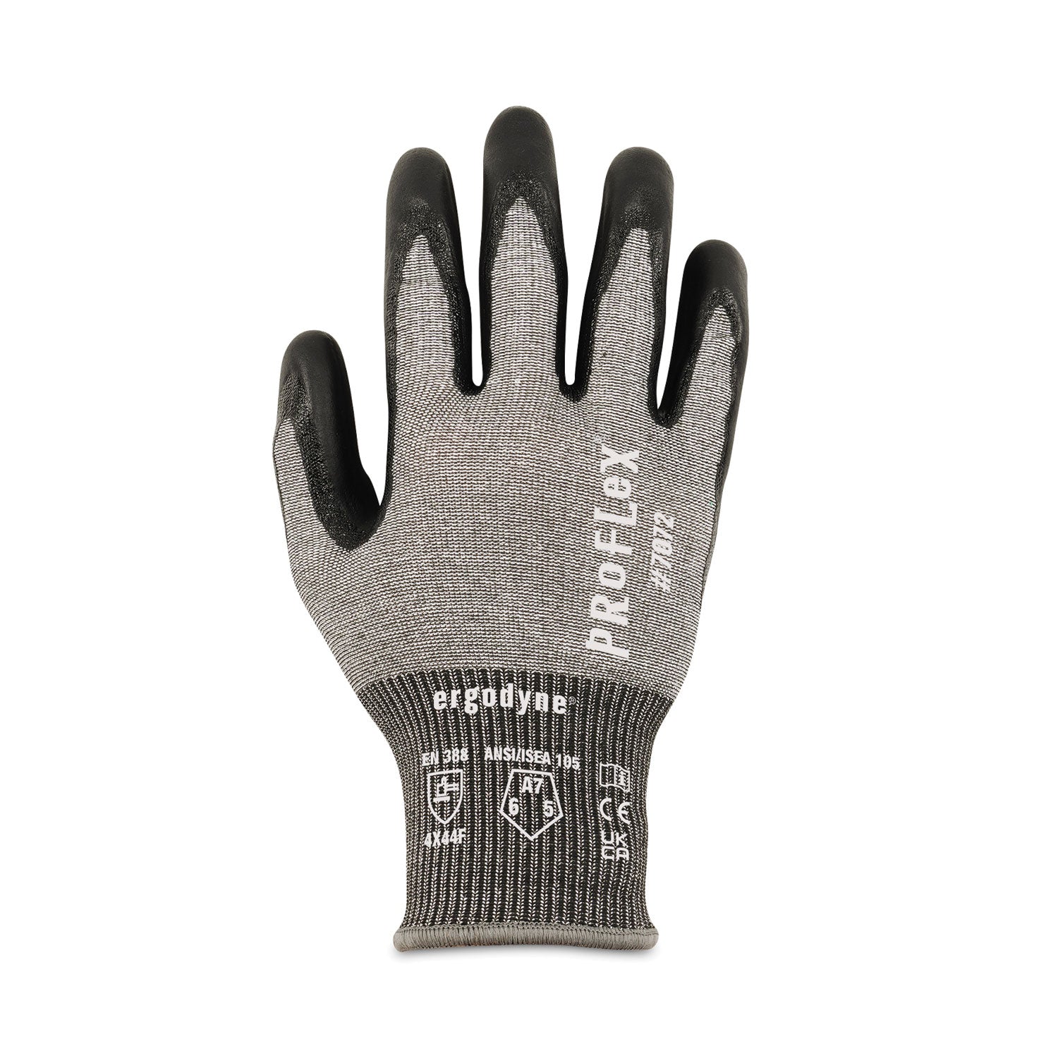 Ergodyne® ProFlex 7072 ANSI A7 Nitrile-Coated CR Gloves, Gray, Large, 12 Pairs/Pack