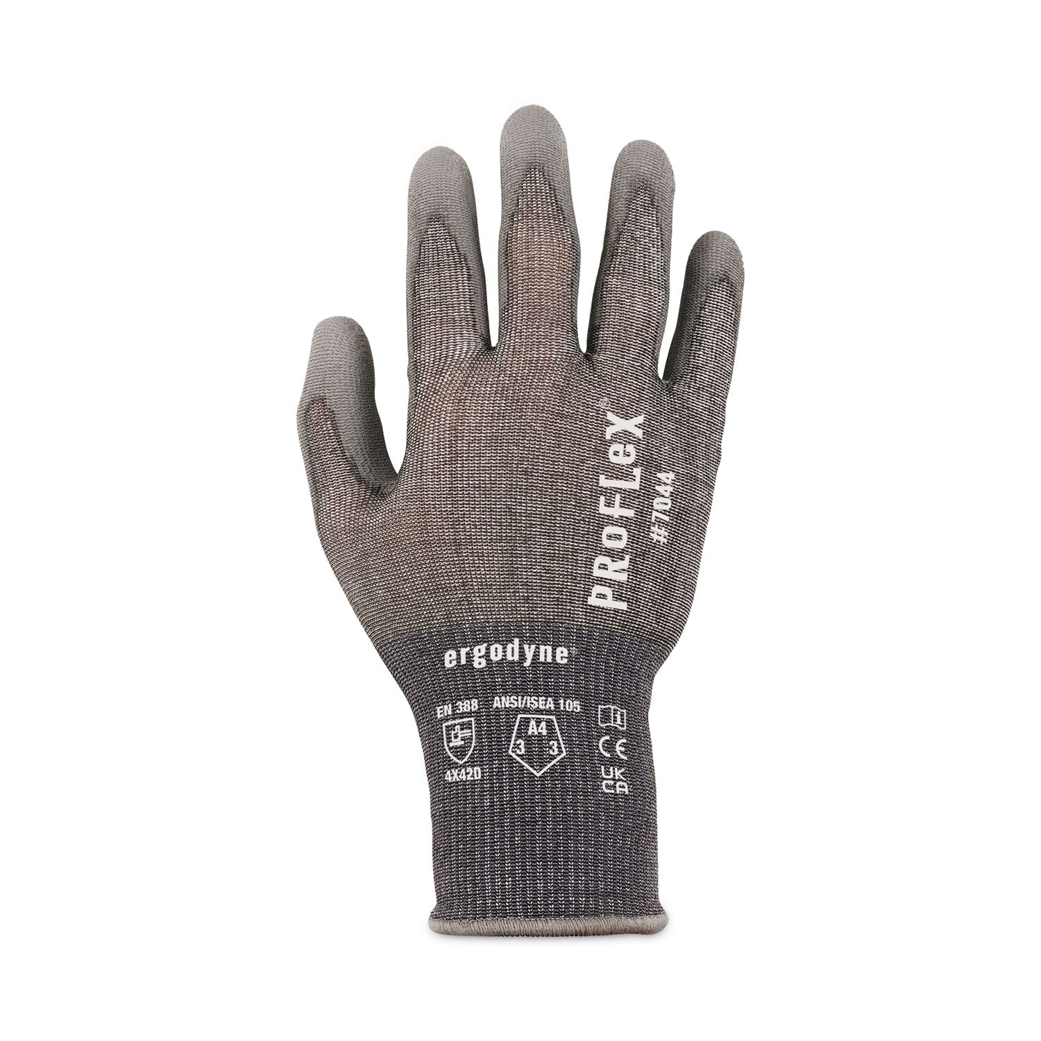 Ergodyne® ProFlex 7044 ANSI A4 PU Coated CR Gloves, Gray, 2X-Large, Pair